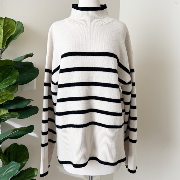 Striped Black and Cream Sweater - Picture 6 of 10